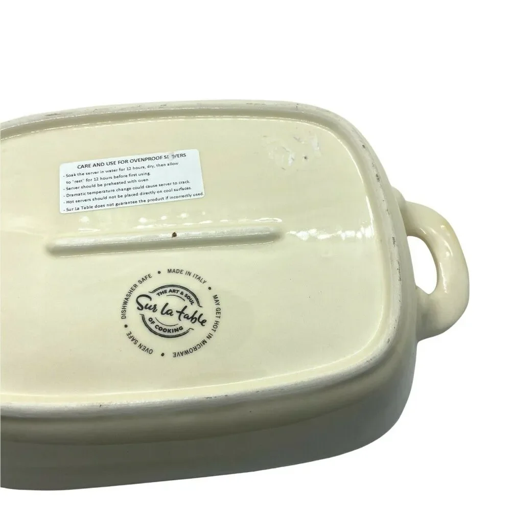 Sur La Table Casserole Serving Plate Beige Dishwasher Safe Fall Floral 13